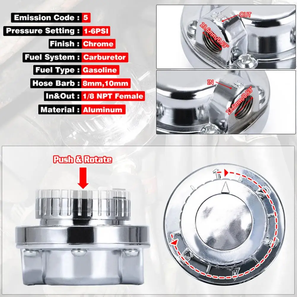 Аксессуары отличный регулятор давления топлива 1 5-5 PSI металлический Carb ручной