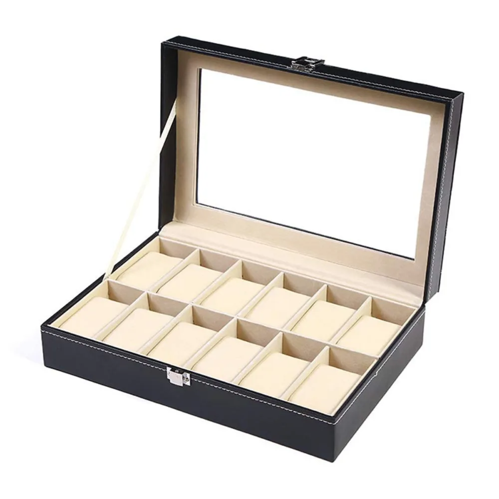 

Leather Drawer With Lock Jewelry Collection Dustproof Storage Box Watch Boxes Watch Display Case