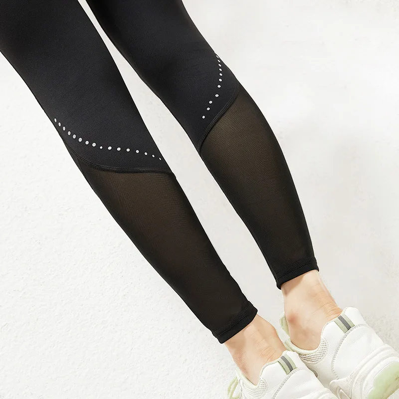 Mesh Yoga Pants Women Fitness Sports Running Sportswear Stretchy Fitness Leggings Seamless Leggings Quick Dry Gym Pants Mujer