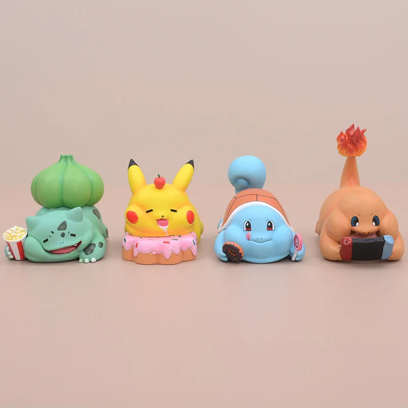 

Pokemon Pikachu Cone Ornaments Ice Cream Psyduck Doll Fat House Squirtle Cute Cartoon Figure Ornaments Cute Model