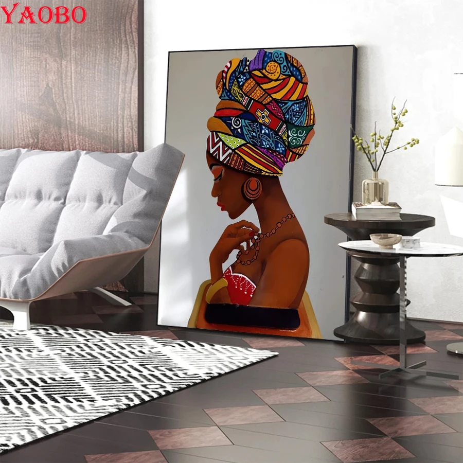 

Abstract Figure DIY Diamond painting African Women Full Diamond embroidery Cross stitch kits Full Square Diamond mosaic sale