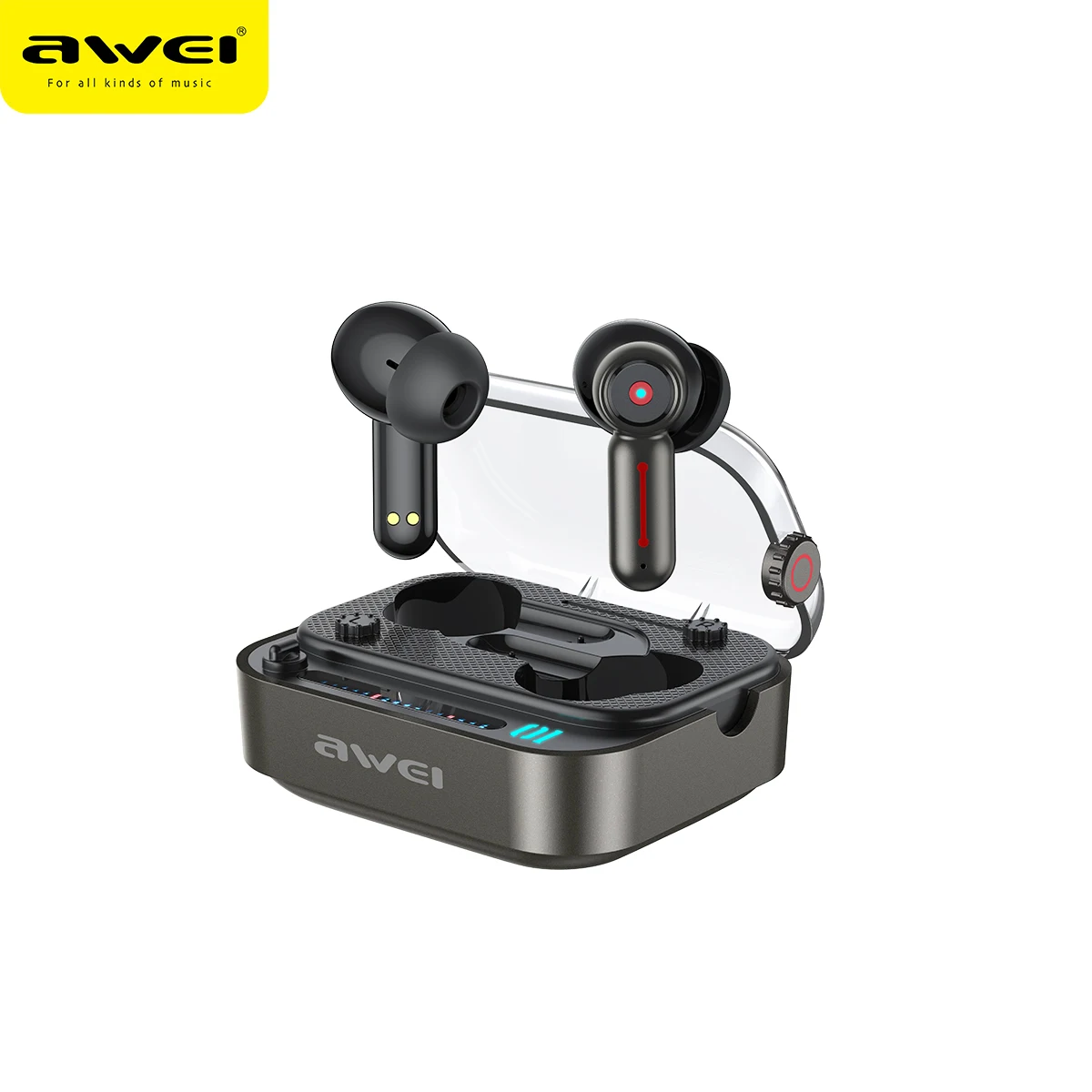 

Pre-sale AWEI T58 Wireless Earbuds Bluetooth V5.3 Earphone Bass In-Ear TWS LED Lights Headphone With Mic HiFi Stereo DNS Headset