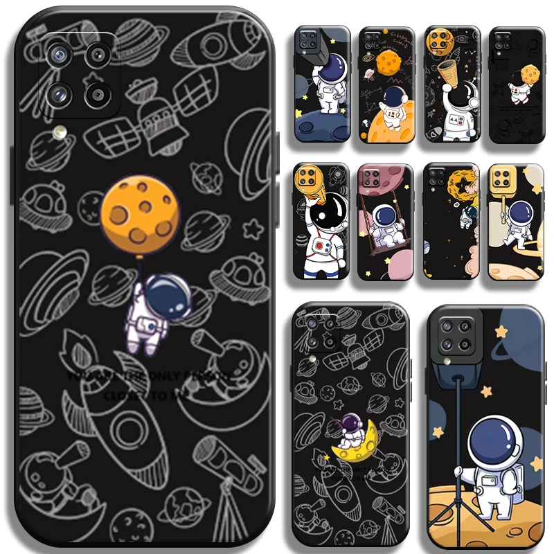 

Funny Astronaut Telescope For Samsung Galaxy M11 M12 A11 A12 Phone Case Shockproof Coque Cover Shell Soft Full Protection Funda