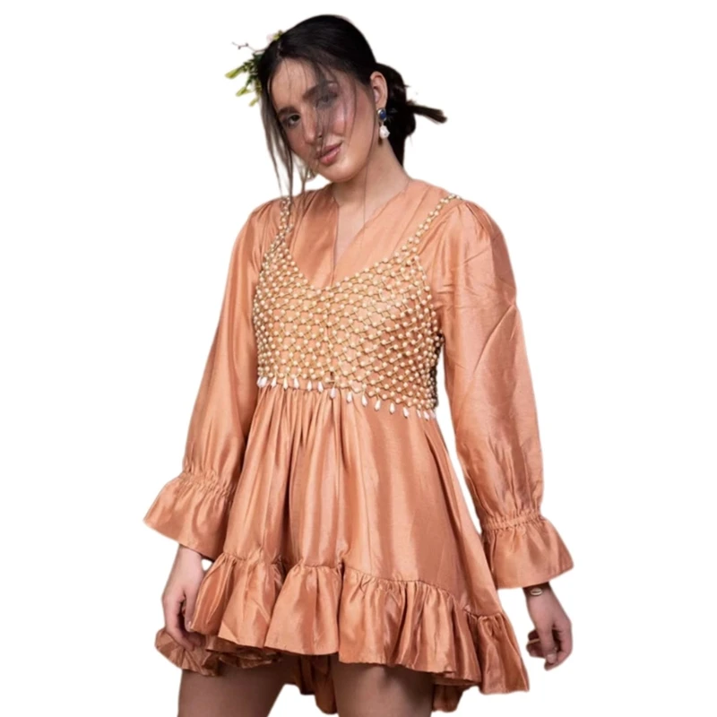 

Fashion Body Chain Wear Outside Sparkly White Woven Mesh Top Night Club Short Vest Body Accessories Jewelry for Women