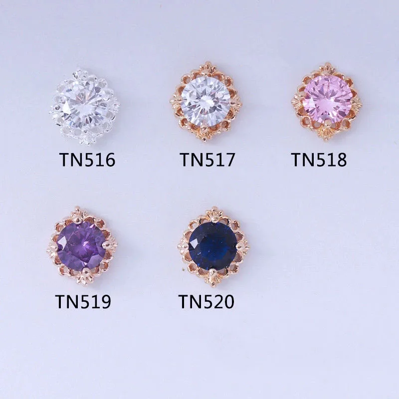 

10Pcs Luxury Zircon Nail Art Charms Shiny Art Gold Silver Pink Metal Manicure Accessorie For DIY Nail Decorations Nail charms