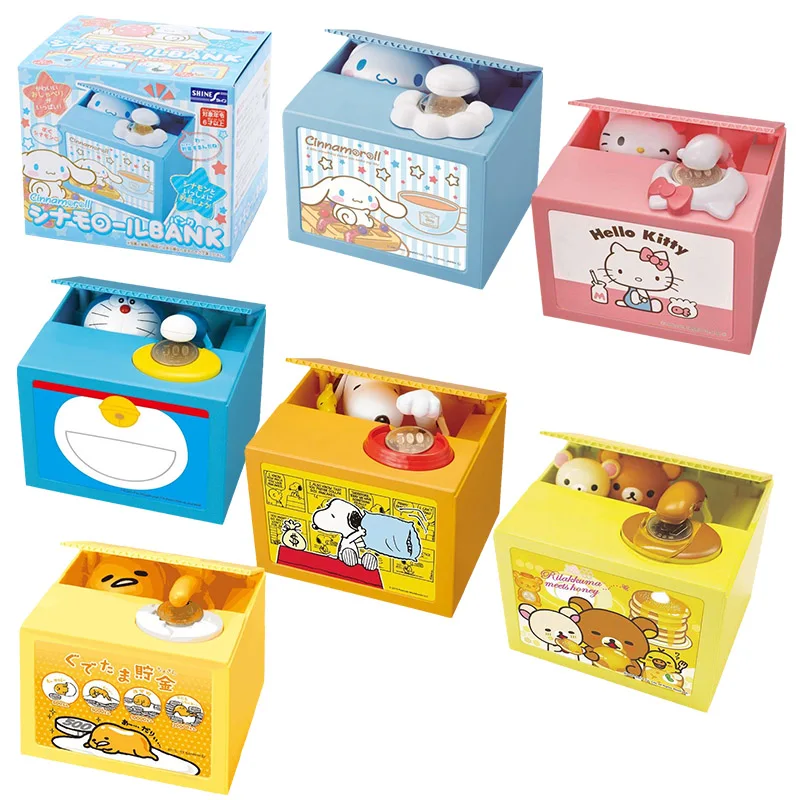 

Оригинальный Pokemon Pikachu Cinnamoroll Hello Kitty крадует деньги и экономит деньги, прекрасная кавайная электрическая копилка, детская игрушка