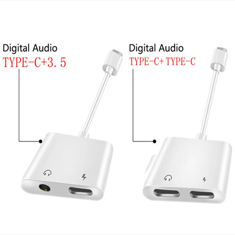 

50 шт./партия, переходники для наушников 2 в 1, USB C