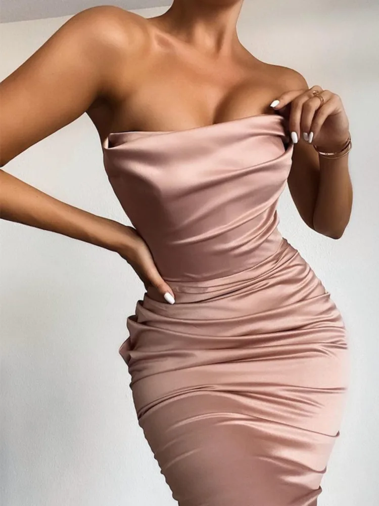 Атласное мини-платье Kesiachiccly-Sexy