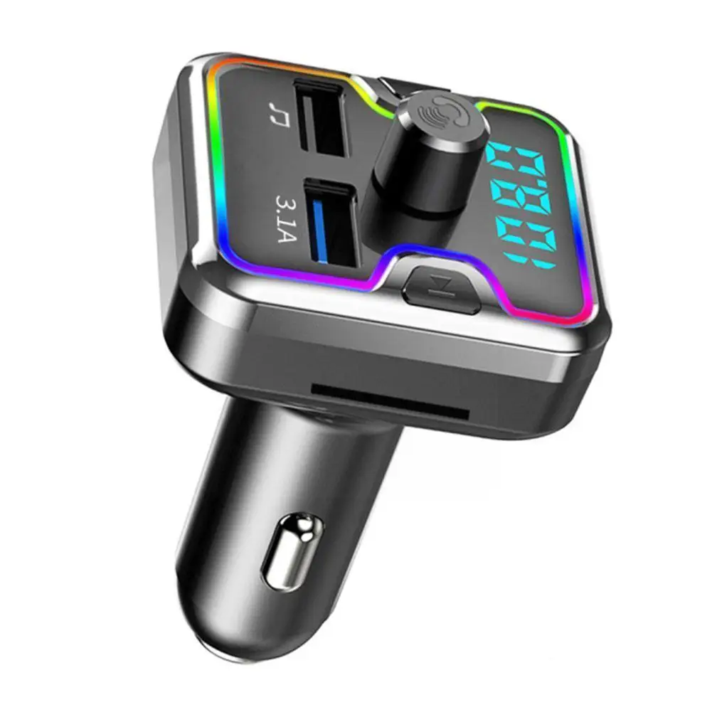 

Автомобильный FM-передатчик громкой связи Bluetooth 5,0 автомобильный комплект Быстрый 3,1 а TF Зарядка для модулятора MP3 USB AUX приемник плеер с двумя ...