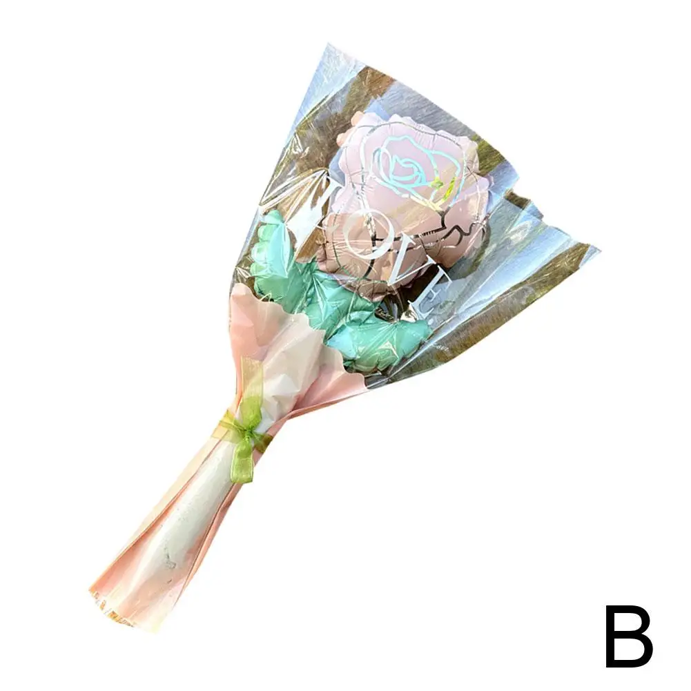 Букет из шаров-роз из алюминиевой пленки