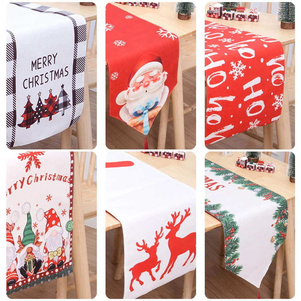 

Brand New Table Runner Christmas Smooth Corners Cotton Linen Exquisite Tailoring Exquisitely Printed Rich Colors