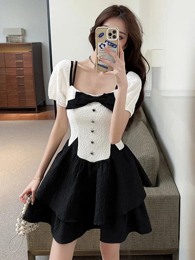 

Летнее женское вечернее платье Y2K, винтажное Милое сексуальное облегающее мини-платье с открытыми плечами для вечерние ринки, клуба, выпуск...