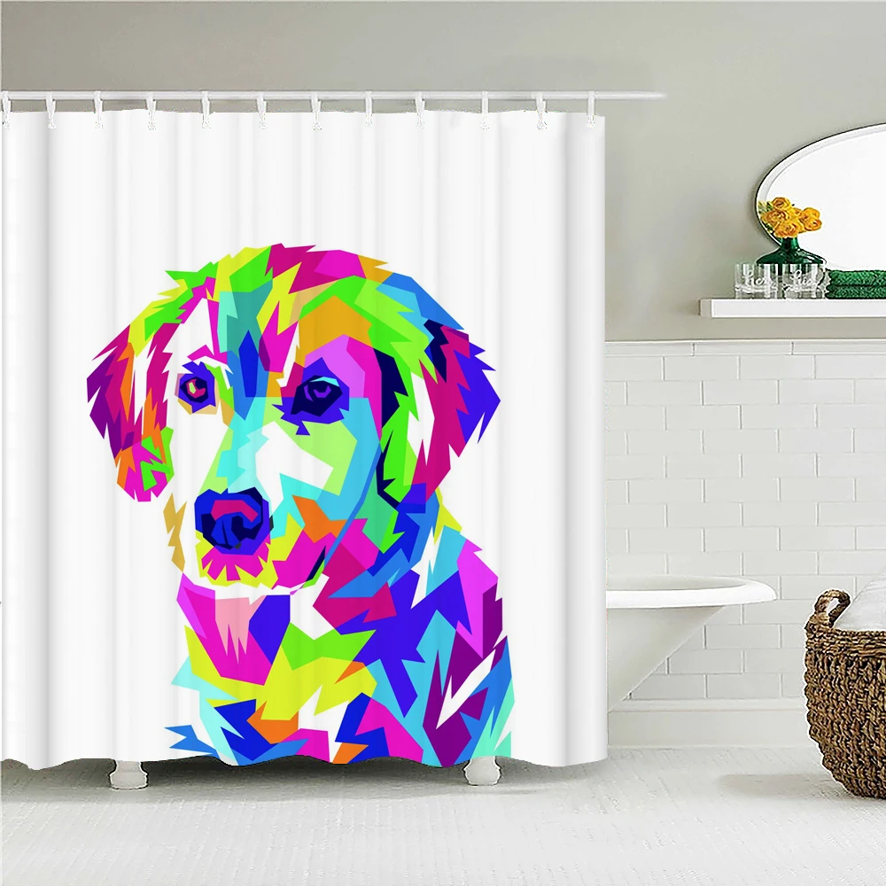 Занавеска для душа с 3D рисунком милого кота занавеска ванной из красочного