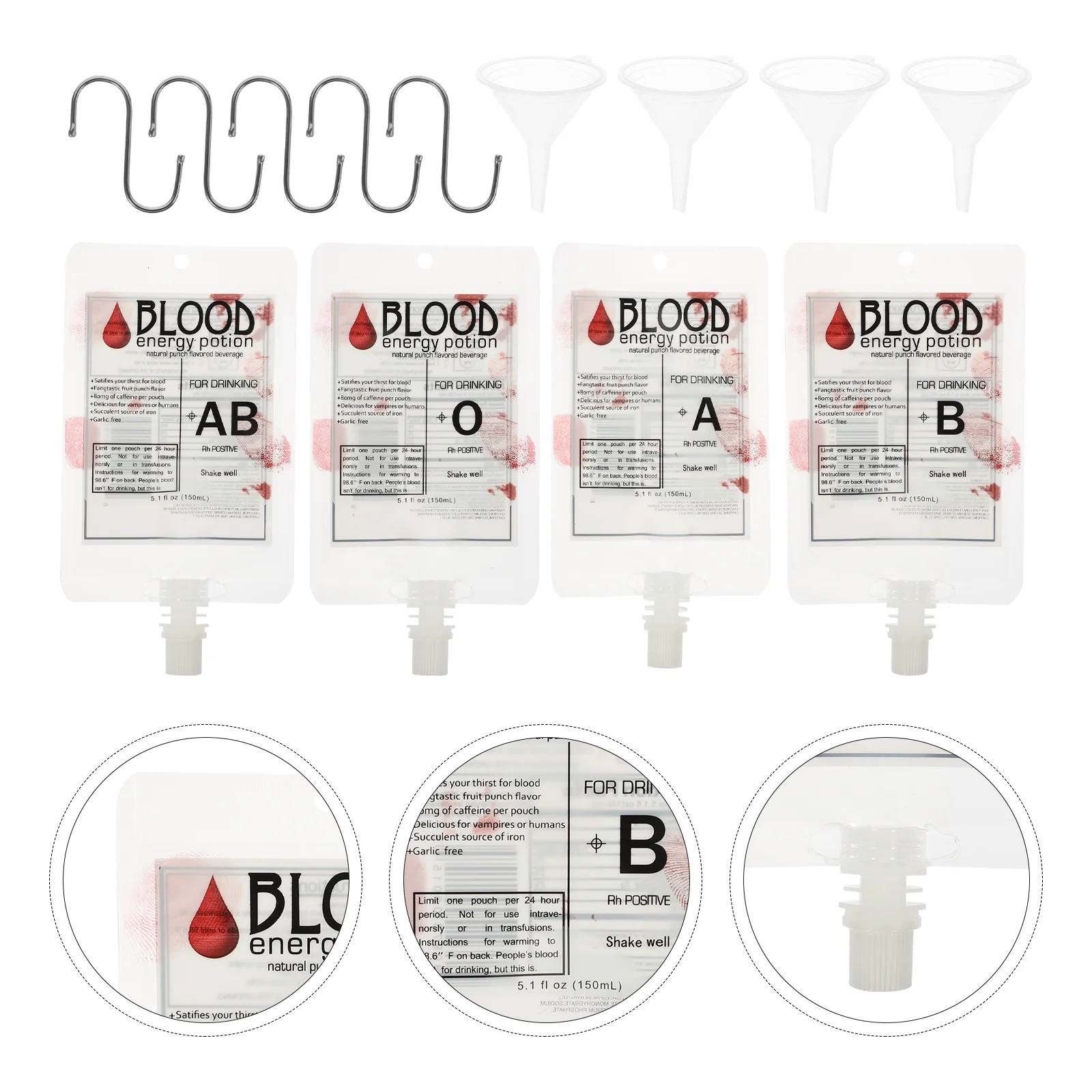 

Bloodbag Party Bags Drink Pouchdrinkingsupplies Prop Decorationsflask Pouches Containers Plasma Container Reusable Iv Prank
