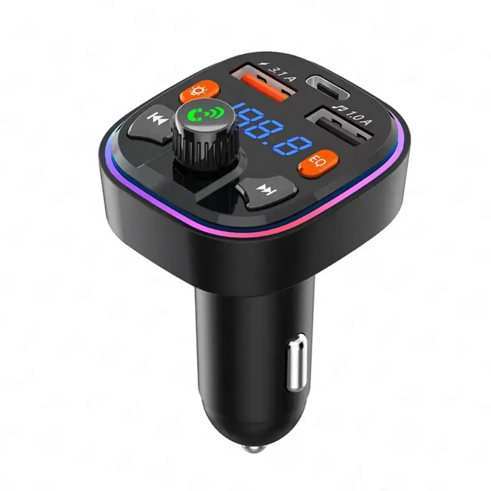 

Car Blue-tooth 5.0 Charger FM Transmitter Blue-tooth Hands-free Audio Mp3 Music Player True 3.1A Dual USB Port PD Charging