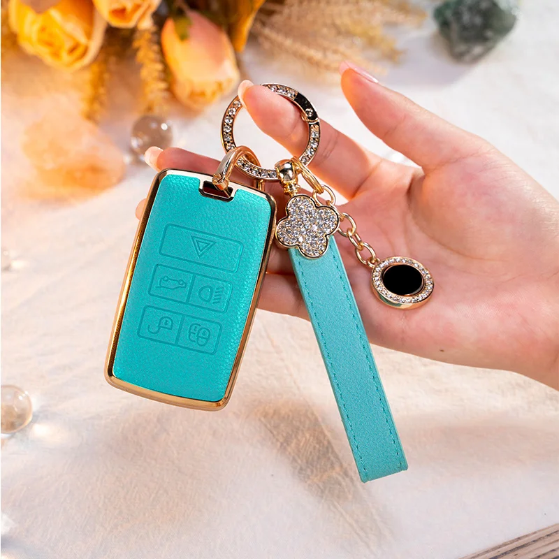 

Leathe Car Remote Key Case Cover Shell For 2018 Land Rover Range Rover Sport Evoque Velar Discovery 5 Accessories Styling