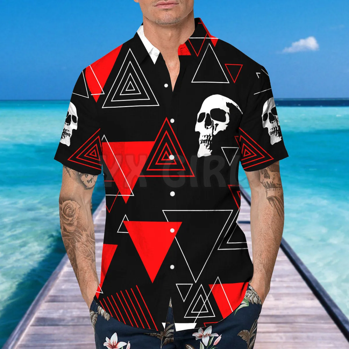 Head Caro Skull 3D All Over Printed Hawaiian Shirt Men's For Women's Harajuku Casual Shirt Unisex
