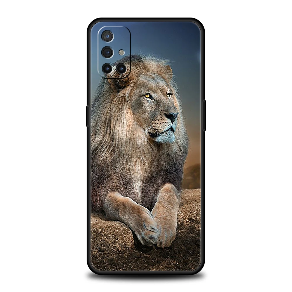Lion Animal Silicone Case For Oneplus 10 Nord N100 N200 N10 2 CE Z 7 8 9 9RT 9R 7T 8T Pro 5G Luxury Shockproof Shell Fundas Bag