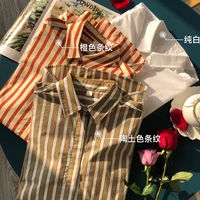 2022 cotton full sleeve women shirt women blouse high quality striped casual loose button up single breasted