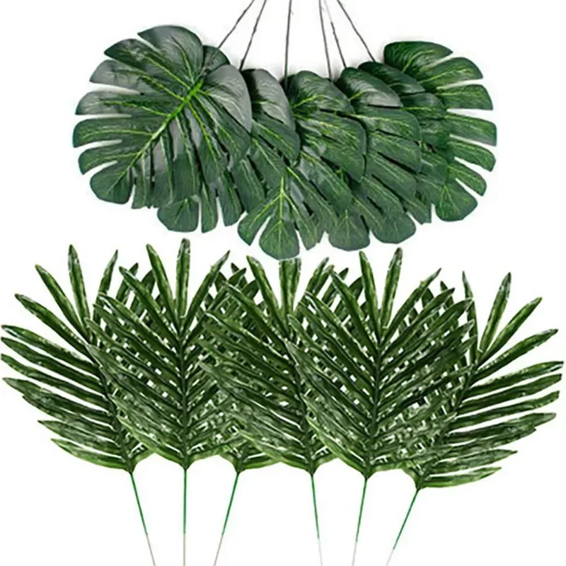 

Искусственное растение, пальмовые тропические растения, листья, Гавайские украшения для вечеринки, Алоха, пальмовый лист, джунгли, пляжный ...