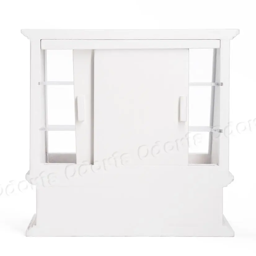 Odoria 1:12 Миниатюрный белый шкаф для тортов искусственная еда мини-магазин мебели