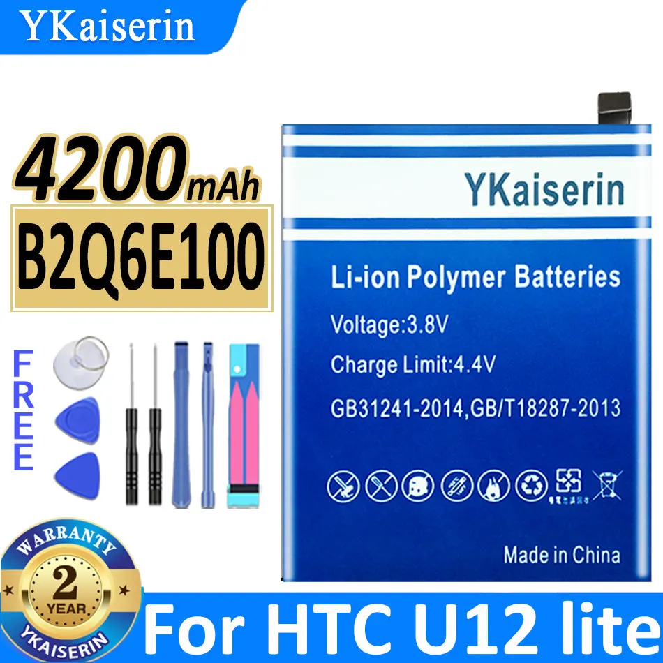 

Аккумулятор для телефона ykaisсеребрин 4200 мАч B2Q6E100, Сменный аккумулятор для HTC U12 Life U12life (не для U12), аккумуляторы и наборы инструментов для ремонта