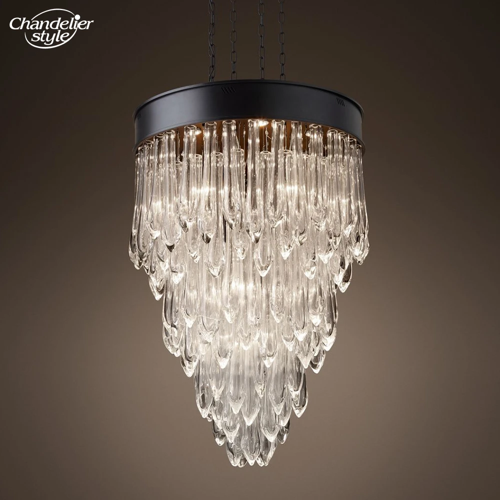 Светодиодные люстры в стиле ретро современные подвесные светильники из черного