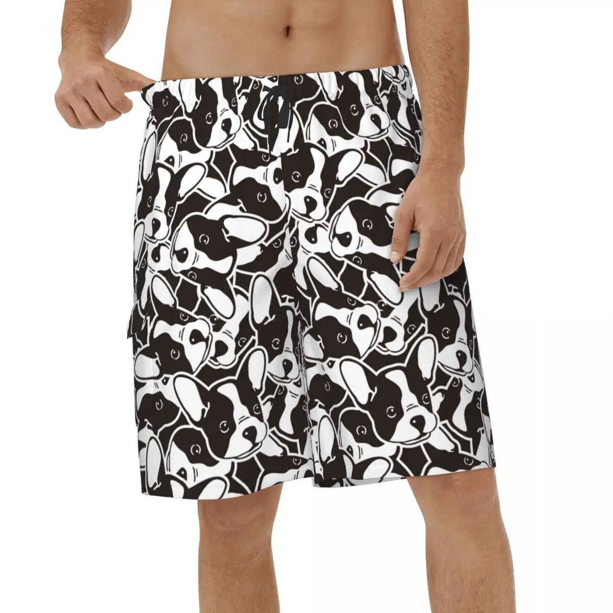 

Bulldog Dog Beach Shorts Men Summer Fashion Animal Swimsuits Breathable Running Surf Board Shorts