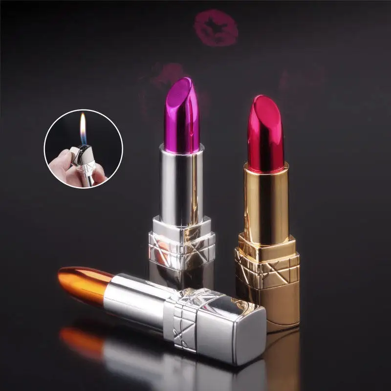 

Ladies Lipstick Fancy Lighter Open Flame Gas For Lighters Women Lighters Flame Free Shipping Support Wholesale