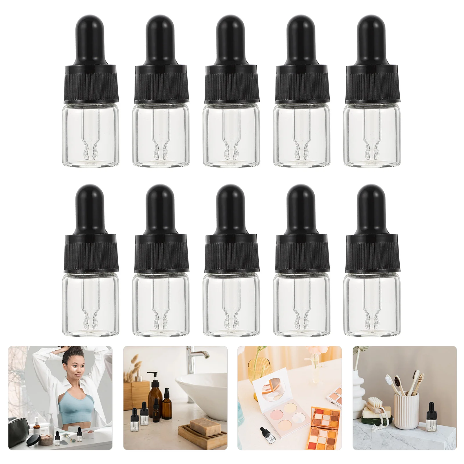 

10 Pcs Essence Dropper Bottle Cologen Essential Oil Dispensers Liquid Hair Glass Bottles Aromatherapy