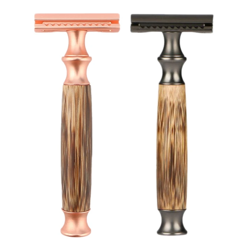 

Double Edge Safety Razor For Men Non-Slip Long Handle Manual Razor Eco Friendly Shaving Razor