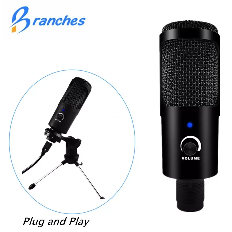 

NEW IN Microphone computer USB Port Studio Microphone For pc Sound Card Professional Karaoke Microphones DJ Live Recording