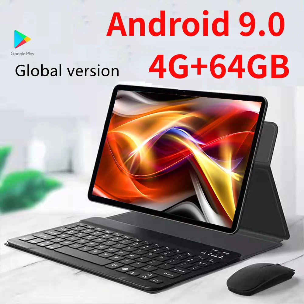 2023 Bluetooth 10.1 Inch Android 9.0 Octe Core 4G Network RAM 4GB+ ROM 64GB Tablet PC 1280*800 IPS  Dual SIM Dual Camera