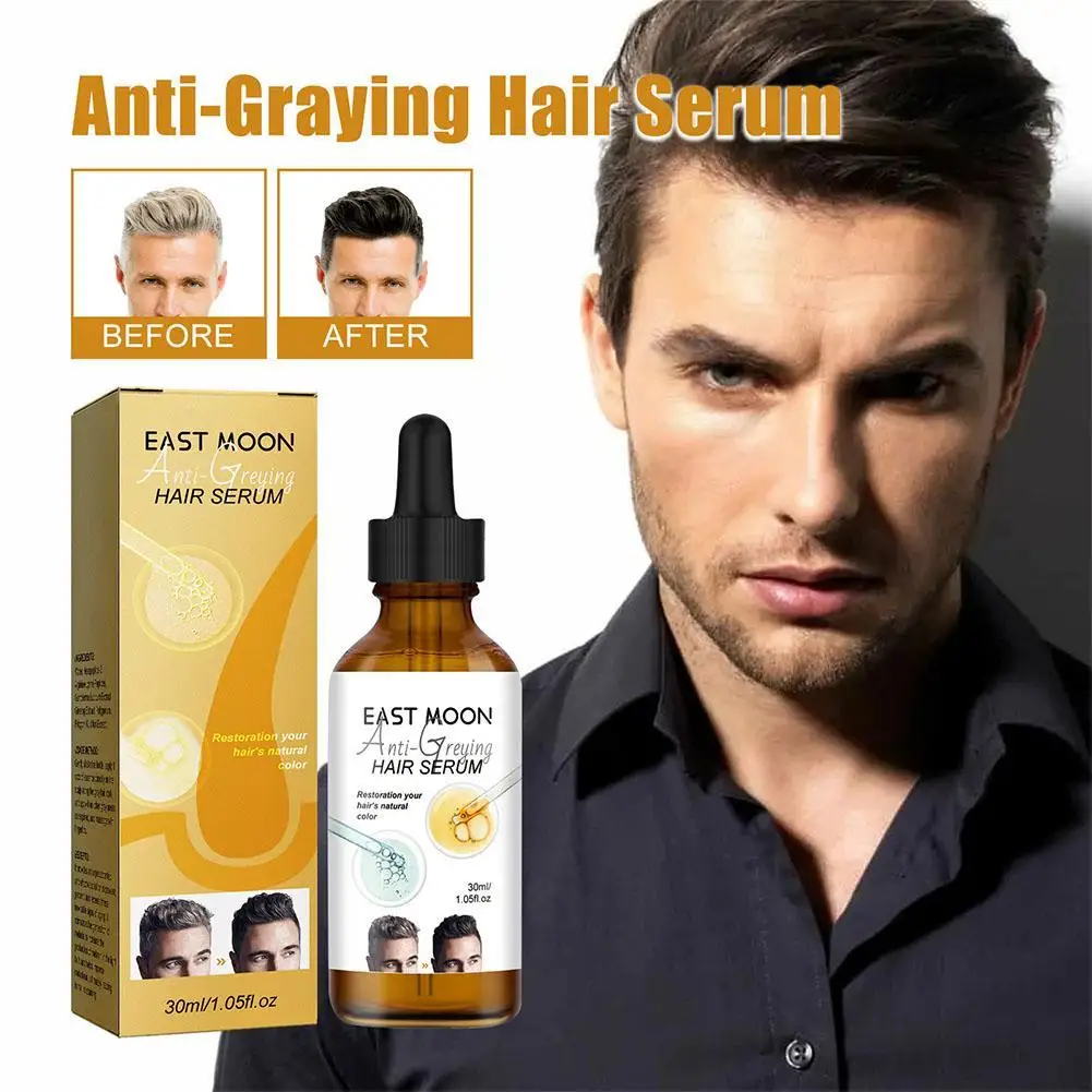 

1PCS Gray White Hair Treatment Serum Liquid White To Black Natural Color Professional Hydration Anti Loss Hair