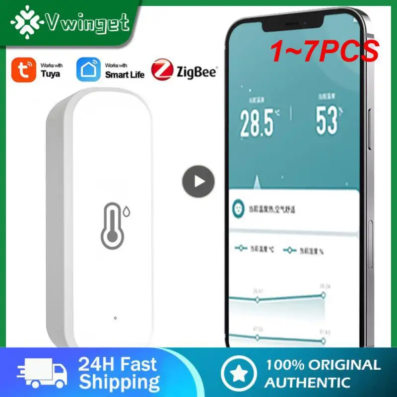 

Датчик температуры и влажности Tuya Zigbee, Wi-Fi сенсор для умного дома, с дистанционным управлением через приложение, с поддержкой Alexa и обновлением, 1 ~ 7 шт.