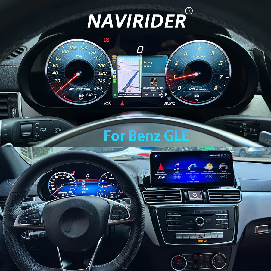 

12,3-дюймовый беспроводной Carplay Android Auto для Mercedes Benz ML GL GLE GLS W166 X166 ЖК-дисплей приборной панели автомобильный спидометр инструмент