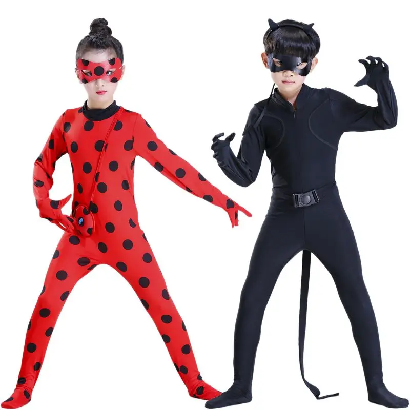 

Girls and boys Anime Costumes Hero Bodysuit ladybg cosplay costume Costume Child Holiday Performance