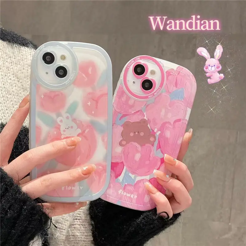 

Lovely fashion oil painting Phone Case For iPhone 12 13 Pro Max 11 Pro X XR XS Max 8 7 Soft TPU Back Cover