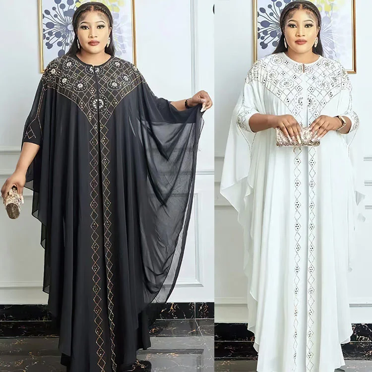 

Dress Robe Pearl Chiffon Heavy Industry Hot Drill Muslim