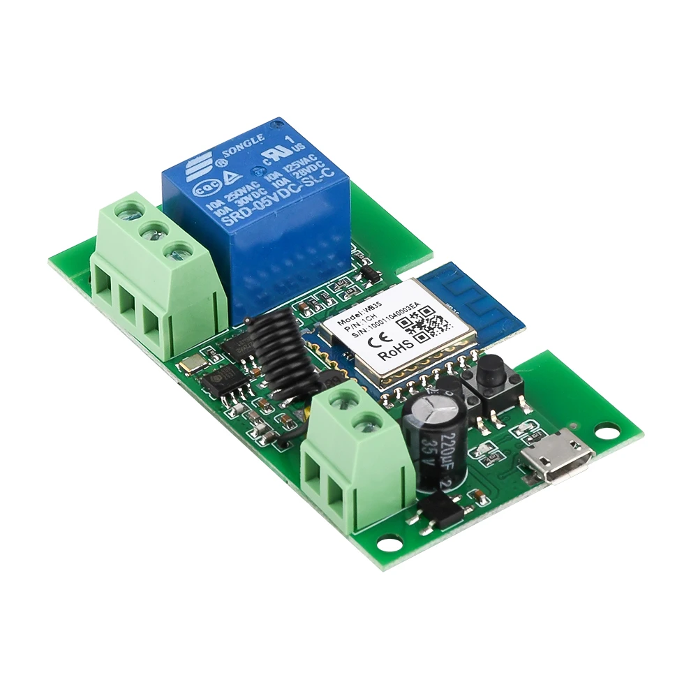 Релейный модуль ESP8266, 10 А, 220 В, сетевое реле, модуль Wi-Fi, вход постоянно