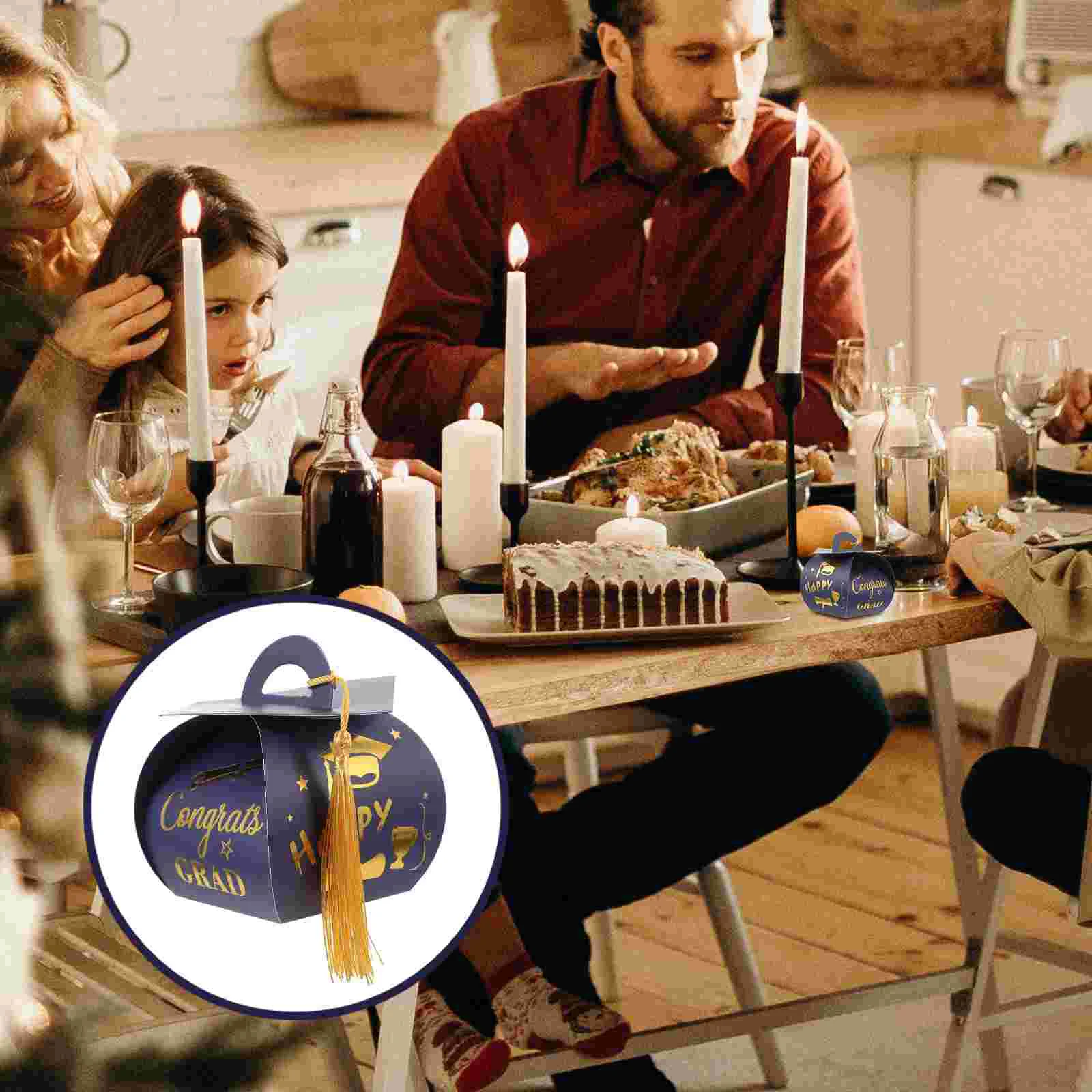 

Packing Boxes Biscuit Case Graduation Hat Candy Holder Multi-function Container