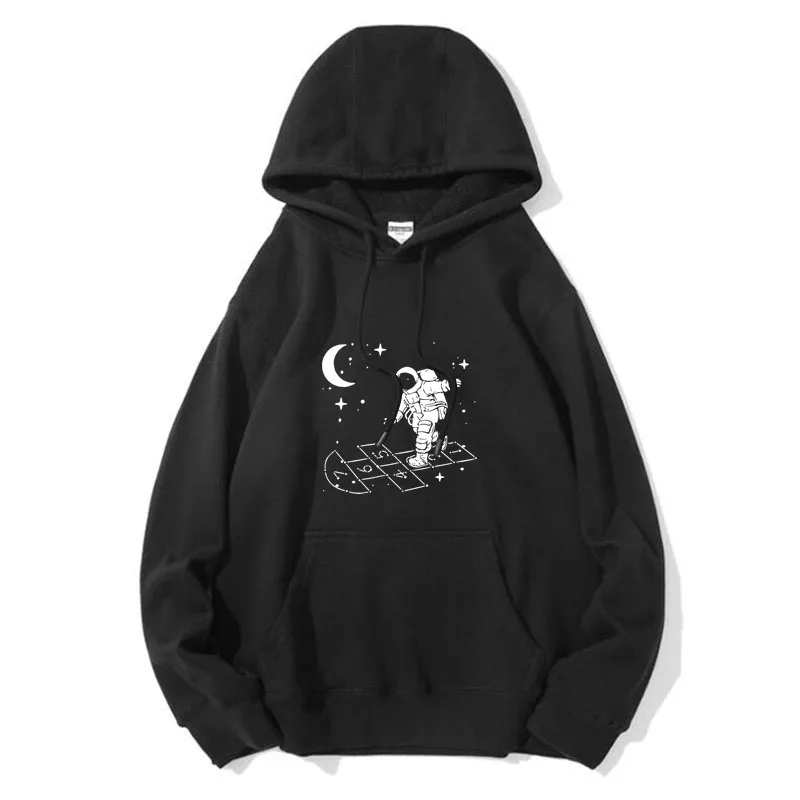 

Men Hoodie high quality Autumn Winter Cotton Blend funny game astronaut print Hoodie Quality Pullover male Casual hip hop tops