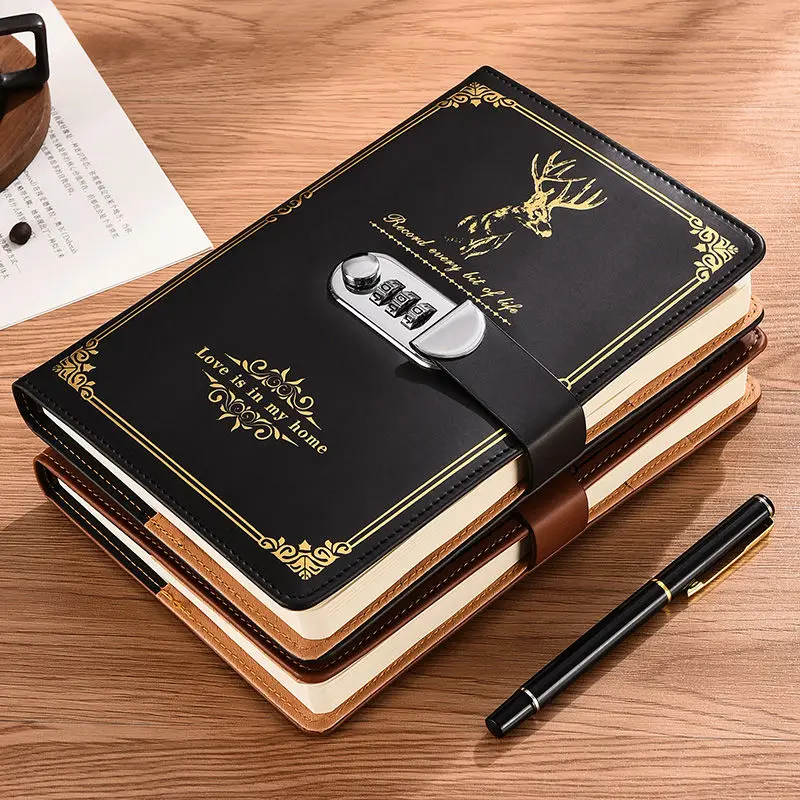 

Блокнот А5 в стиле ретро, запираемый дневник с кодом, запираемый, утолщенный, креативный, ручной, учетная запись, ученическая запись, 2022 стран...