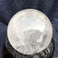 700g/1000g Refracted Rainbow Light Crystal Ball Natural White Rocks and Crystals Quartz Healing Gemstone Sphere Balls