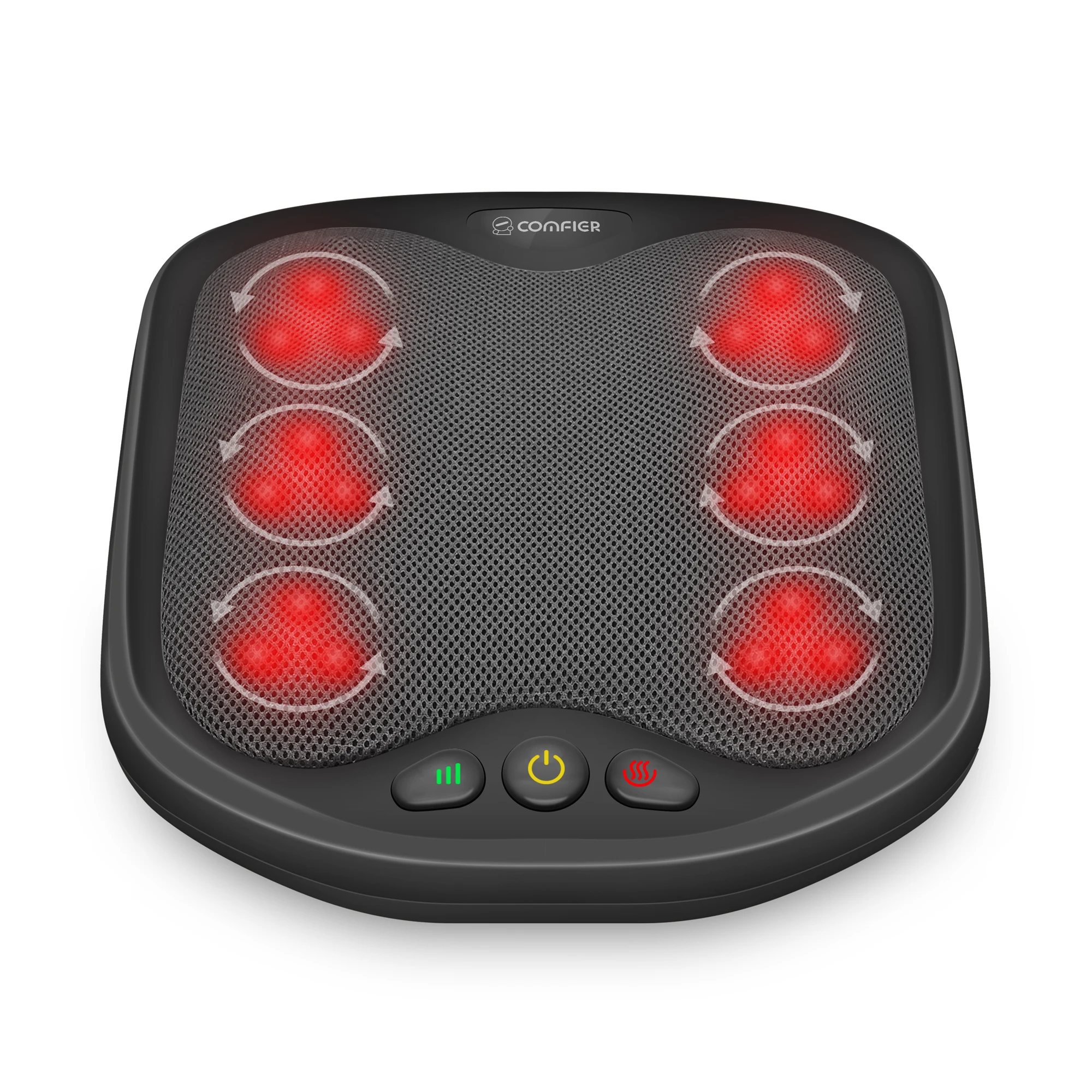 

Массажер для ног и спины Comfier 2 в 1 с подогревом и моющейся крышкой, гибкие массажные узлы для всех размеров ног