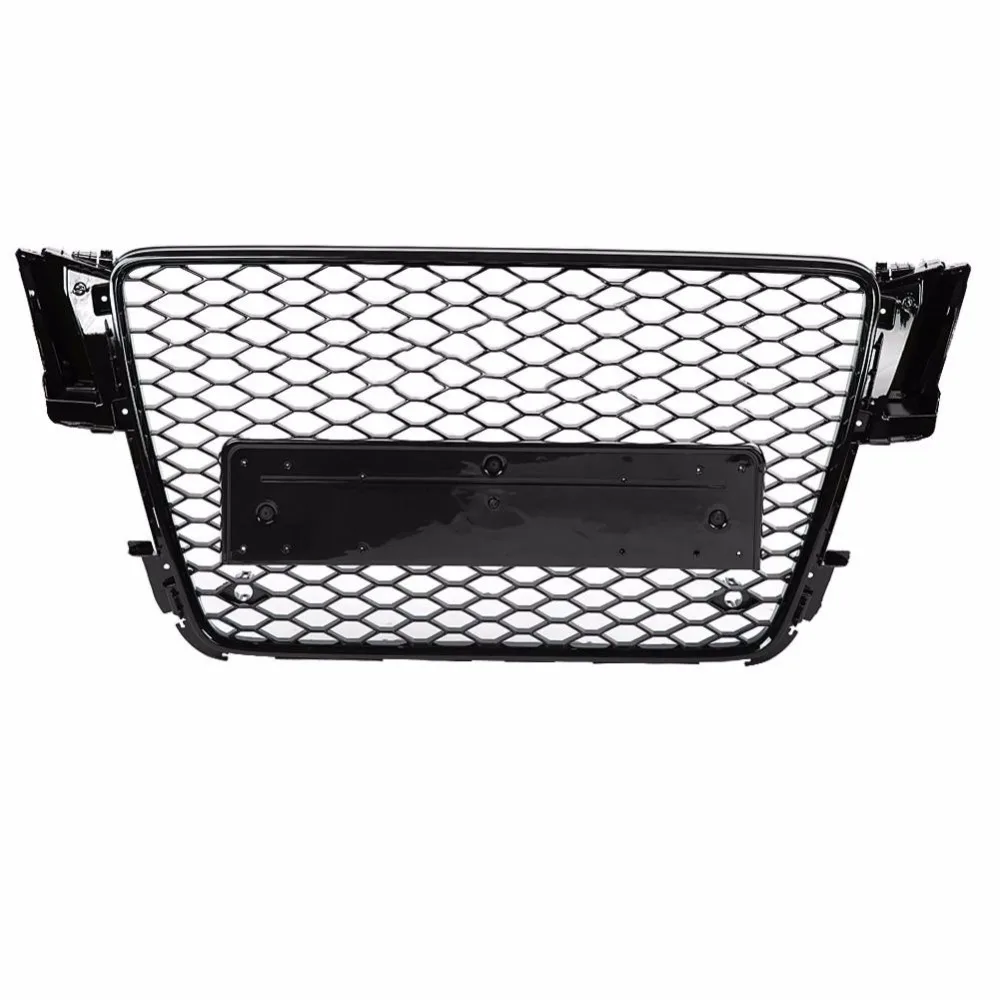 

Для RS5 Style Front Sport Hex Mesh Honeycomb Hood решетка глянцевый черный для Audi A5/S5 B8 2008 2009 2010 2011