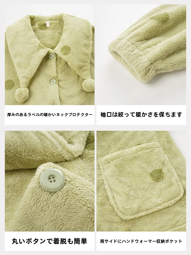 Теплые флисовые пижамы Victoria с шезлонгом осенние и зимние женские из кораллового