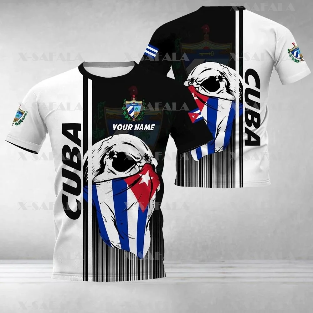 

Футболка женская/мужская с 3D-принтом, рубашка с круглым вырезом, гордый кубинский солдат, со старинным флагом страны, летняя повседневная, 1