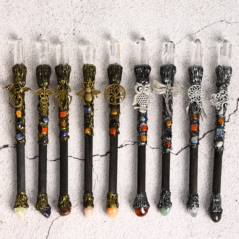 Исцеляющие заостренные прозрачные кристаллы Волшебная палочка Ловец снов