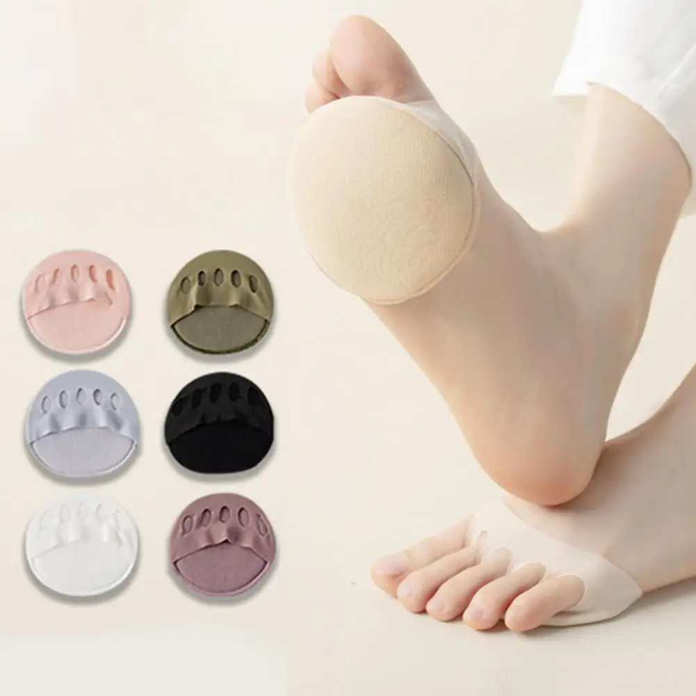 

1 Pair Toe Separator Foot Care Half Insoles Five Finger Socks Pads Anti Friction Soft Breathable Invisible Socks Pads